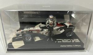 美品 レア 限定 )1/43 ミニチャンプス ホンダレーシング RA106 J.バトン 1st WIN ハンガリーGP 2006 リミテッドエディション 限定7344pcs