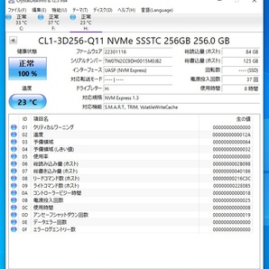 ◎中古 SSSTC PCle Gen3x4 SSD 256GB CL1-3D256-Q11 NVMe 使用時間:8時間 電源投入回数:37回の画像3