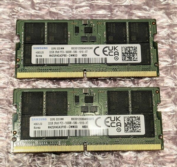 DDR5 SO-DIMM 32GB×2 (64GB) DDR5-5600 (PC5-44800) ノートPC用 SAMSUNG