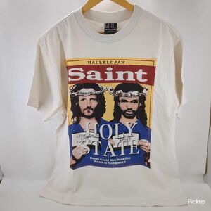 【中古】SAINT MICHAEL × DENIM TEARS セント マイケル デニムティアーズ メンズ ホワイト Tシャツ SIZE M SM-S22-0000-062 ◆3104/磐田店