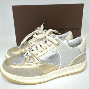 ルイヴィトン　スニーカー　ローカット　モノグラム　ゴールド　シルバー　箱　紐　サイズ36　LOUIS VUITTON　中古　◆3111/藤枝インター店