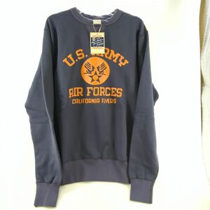 【未使用】 スウェットシャツ バズリクソンズ ひび割れプリント SIZE L ネイビー BR69115 BUZZ RICKSON U.S.ARMY AIR FORCES ◆3104/磐田店