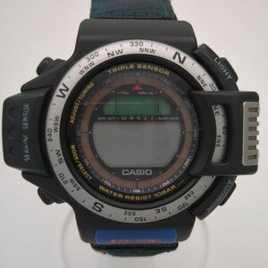  Junk Casio PRO TREK DPX-500 quartz black wristwatch CASIO used *3114/ height . shop 