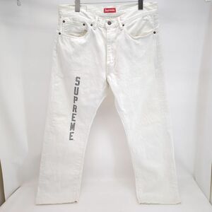 シュプリーム　リーバイス　ホワイトジーンズ　デニム　シミ汚れあり　 メンズ　SIZE 34　古着　パンツ　SUPREME　◆3111/藤枝インター店