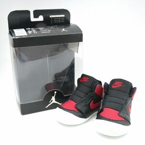 NIKE Nike JORDAN1 CRIB BOOTIE AT3745-023 red × black Kids 9cm unused . close box dirt equipped *3118/ Shizuoka Shimizu shop 