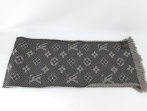 ルイ・ウ゛ィトン マフラー M72242 エシャルプロゴマニア グレー ウール94％ シルク6％ LOUIS VUITTON ◆3105/高林店 ST_画像5