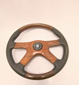 NARDI Nardi diameter approximately 36cm GARA leather wooden steering wheel attrition equipped *3101/ west . place shop 