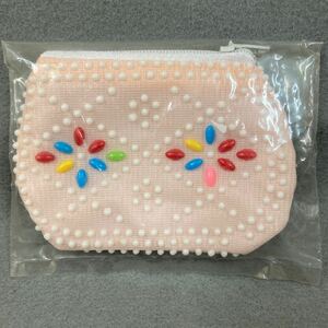  Showa Retro beads change purse .② that time thing unused goods retro pop fancy gem 