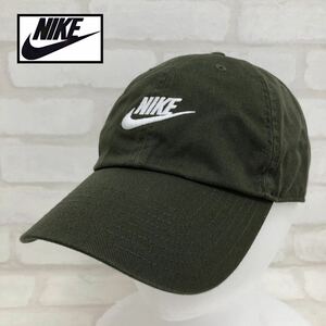 H■ NIKE Club cap ナイキ クラブ キャップ カーキ 緑系 M/Lサイズ ロゴ ワンポイント アジャスター 帽子 ファッション スポーツ メンズ