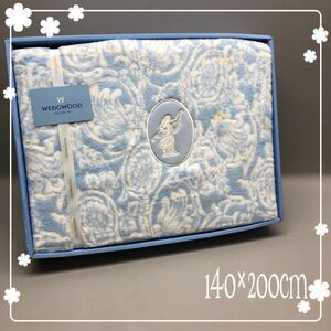 T# unused / with translation # WEDGWOOD Wedgwood single blanket blue × white 140×200cm bedding cotton blanket brand west river industry storage goods household articles 
