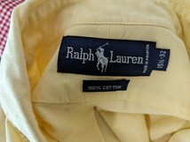 ポロ・ラルフローレン　ボタンダウンシャツ　黄色　M L Ralph Lauren 長袖_画像3