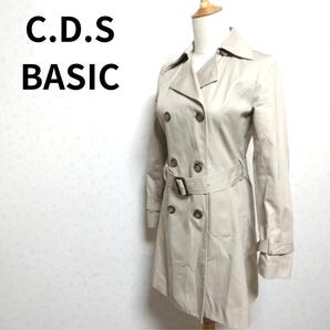 C.D.S BASIC ダブルボタン カーキベージュカラーデザイン トレンチコート レディースファッション アウター 秋冬