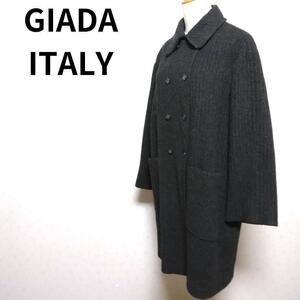 GIADA ITALY プレーン ブラックカラーデザイン オーバーコート アウター ブラックカラー 黒系