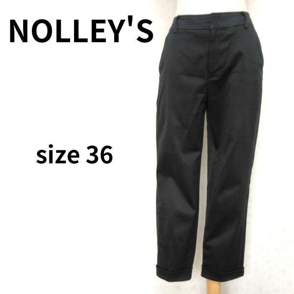 NOLLEY'S Light プレーンブラックカラーデザイン カジュアルパンツ ボトムス 黒系 ズボン レディースファッション