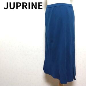 JUPRINE 上質ウール素材 プレーン ブルーカラー ナチュラル ロングフレアスカート レディースファッション