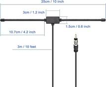 DIN-1 BINGFU AM FMダイポールアンテナ 自動車ラジオ/FM/AMモードアンテナ 貼り付けアンテナ 3mケーブル 7_画像3