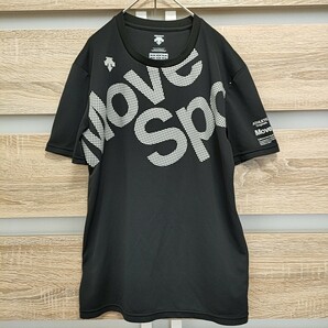 DESCENTE（デサント）ムーブスポーツ ビッグロゴ 半袖 Tシャツ M 黒 美品（My19）DSHP5605 MOVE SPORT ■ネコポス発送！の画像2