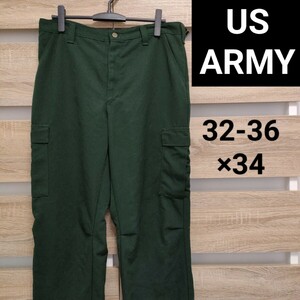 US ARMY брюки-карго 32-36×34 зеленый прекрасный товар (Ma19) America производства NSN :8415-01-464-4248 милитари брюки вооруженные силы США военная одежда #60