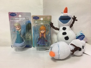 ディズニー FROZEN アナと雪の女王 エルサ マスコット フィギュア / アナ キーチェーン / オラフ マスコット (2種) 計4個 セット Disney