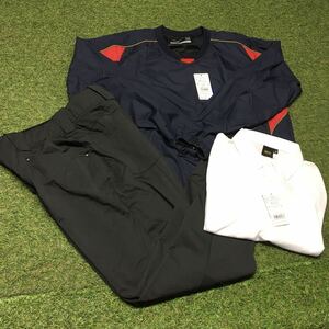 RR284-C10 MIZUNO 12JE9V3314 ウェア Rawlings APV10S01 ロングパンツ ZETT BOT83 Tシャツ Mサイズ 3点まとめ 未使用 展示品 ウェア