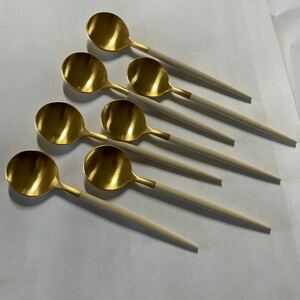 RX128 Cutipolkchi paul (pole) cutlery set goa ivory Gold spoon 7 point summarize kitchen interior unused storage goods tableware 