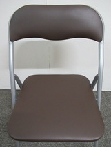 【中古品】折りたたみチェア パイプ椅子 ミーティングチェア ブラウン_画像3