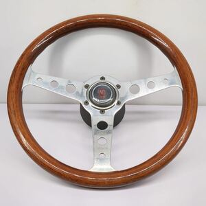 sa)[ secondhand goods ] MOMO steering gear SUPER INDY super Indy approximately 340mm old car wooden steering wheel Momo stearing wheel wood grain steering wheel control Y