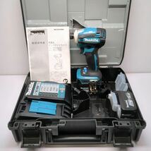 サ)[動作確認済] makita マキタ 充電式インパクトドライバ TD162DRGX ブルー 青 14.4V 6.0Ah バッテリ2個 充電器 ケース付 管理Y_画像1