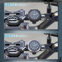 IPX7級 防水 バイク用 時計 ブラック バイク時計 ハンドル 防水時計 オートバイ アナログ 時計 MCANATO-BK_画像3