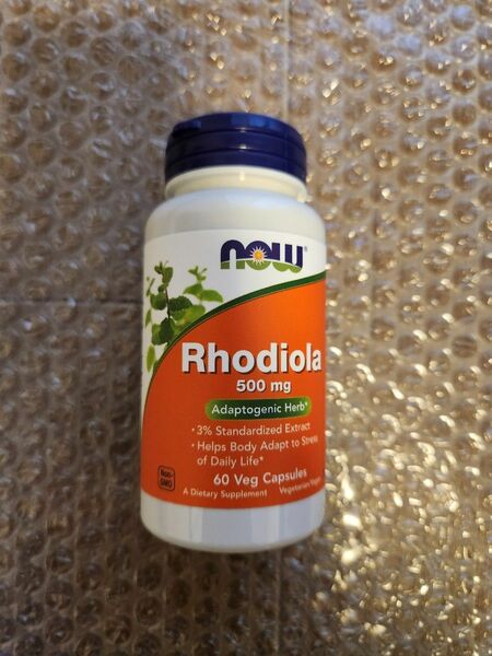 NOW Foods, イワベンケイ属（Rhodiola）、500 mg、植物性カプセル 60粒（ナウフーズ）ロディオラ