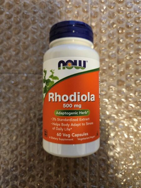 NOW Foods, イワベンケイ属（Rhodiola）、500 mg、植物性カプセル 60粒（ナウフーズ）ロディオラ