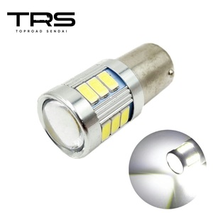 TRS LEDバルブ S25 シングル球 ホワイト 18連 180度並行ピン 12/24V共用 アルミヒートシンク 310010