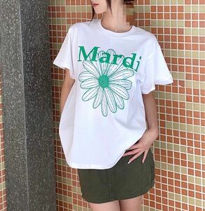 Mardi Mercredi マルディメクルディ Tシャツ ホワイトグリーン