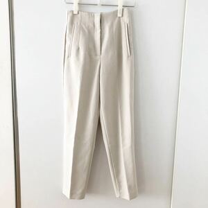 zara ハイウエスト　テーパード　パンツ　xs オフホワイト　