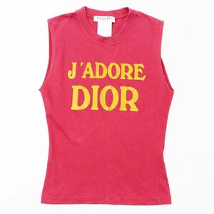 TH2425☆クリスチャンディオール Christian Dior ロゴ タンクトップ ノースリーブ カットソー J'adore Dior 2A12155300 ピンク系 38