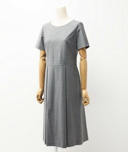 MF7597* unused Theory luxe/ theory ryuks stretch wool short sleeves in pa-tedo pleat One-piece size36 gray series 