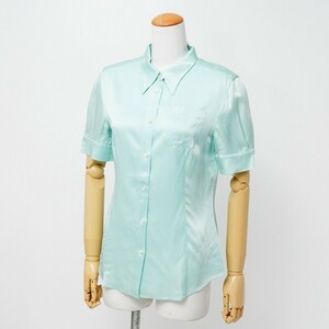 TH6061# Italy made * MiuMiu miumiu* short sleeves shirt * lustre * green group *40