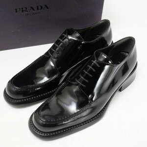 MG2501*イタリア製*PRADA プラダ*36.5(23cm相当)*レザーシューズ*レースアップシューズ*革靴*黒*ブラック