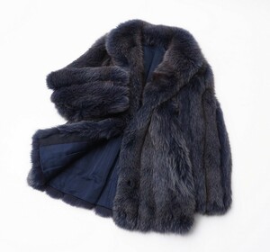 GP89940 high class fur * fox fur *FOX* real fur * fur coat * half coat * size 11* navy series 