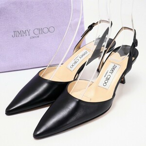 GP4321*未使用*JIMMY CHOO ジミーチュウ*レザーミュール*パンプス*スリングバック*35.5(22.5cm相当)*靴*ブラック*イタリア製