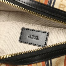 GP8499*A.P.C. アーペーセー《Nyles belt bag》ベルトバッグ ショルダーバッグ ウエストポーチ キャンバス×レザー 鞄 ブラック系_画像8