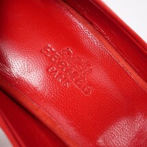 GP8255*未使用*《HERMES エルメス》36.5(23cm相当) レザーサンダル パンプス スエード切替 靴 レッド系 イタリア製_画像6