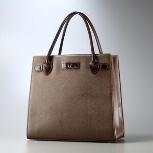MG1603*{Burberrys Burberry } кожа ручная сумочка большая сумка внутри в клетку сумка Brown vintage