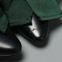 GP8472*イタリア製《GUCCI グッチ》36.5(23.5cm相当) ウェブストライプ リボン スリングバック パンプス レザーミュール サンダル 靴_画像5