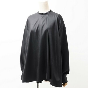 MG2859= low hen/LOHEN* lustre feeling * ribbon * long sleeve blouse * shirt * size 38* black 