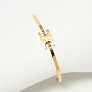MG2824* Italy made {CELINE Celine } Trio mf articulated bracele Gold 