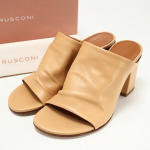 MG1839*{ unused } fabio rusko-ni* Anne la India leather sandals * mules * sabot *NIKY1280*36(23cm corresponding )* beige * Italy made 