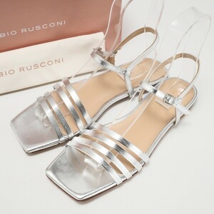 MG1859*{ unused / regular price 2.8 ten thousand jpy } fabio rusko-niFABIO RUSCONI* Bear strap sandals * metallic leather *38(24cm corresponding )* shoes * silver 