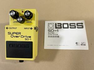 美品 BOSS エフェクター SD-1 Super Overdrive スーパーオーバードライブ JRC4558D 艶あり82年 日本製 説明書付