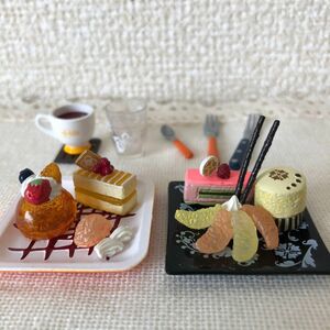 メガハウス　カフェde ケーキ　カラフルケーキ　柑橘果実ケーキ　2セット　ミニチュア　リーメント